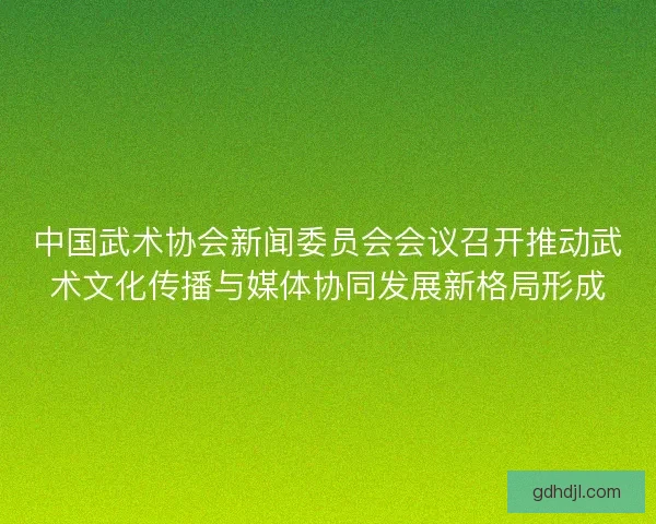 中国武术协会新闻委员会会议召开推动武术文化传播与媒体协同发展新格局形成 中国武术协会新闻委员会会议召开推动武术文化传播与媒体协同发展新格局形成